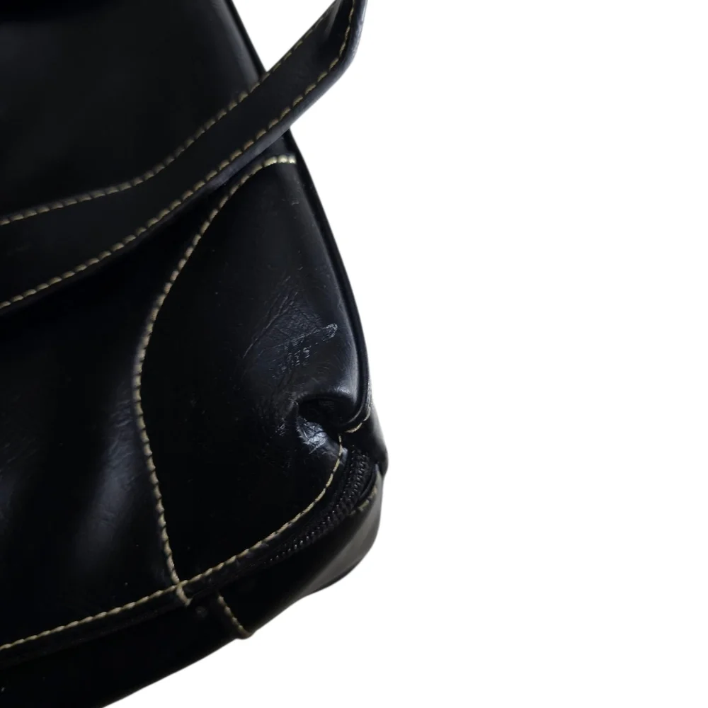 Franklin Covey Black Leather Women’s Briefcase Business Laptop Shoulder Bag